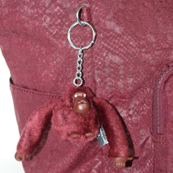 KIPLING Womens Shoulder Handbag Bag Large Burgundy Designer Shopping Hobo Luz - Picture 9 of 9